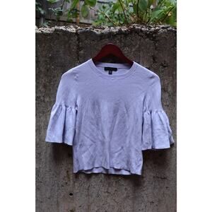Banana Republic Lilac Ruffle Sleeve Knit Top - XS